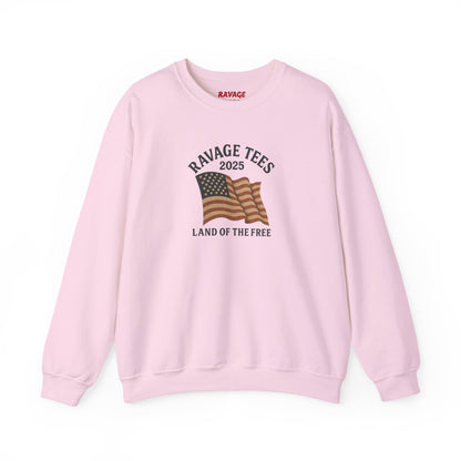 Patriotic Crewneck: "Land of the Free" Unisex Sweatshirt Gift