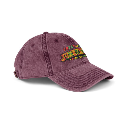 Juneteenth Embroidered Vintage Cap