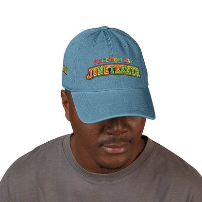 Juneteenth Freedom Day Embroidered Denim Hat