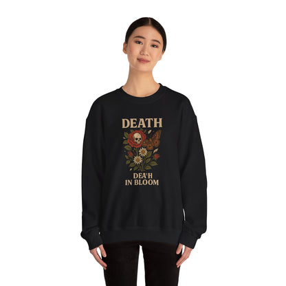 DEATH IN BLOOM Unisex Crewneck Sweatshirt – Heavy Blend Pullover for Casual Wear | Cozy Streetwear Gift for Her, Feminist Fashion Statement