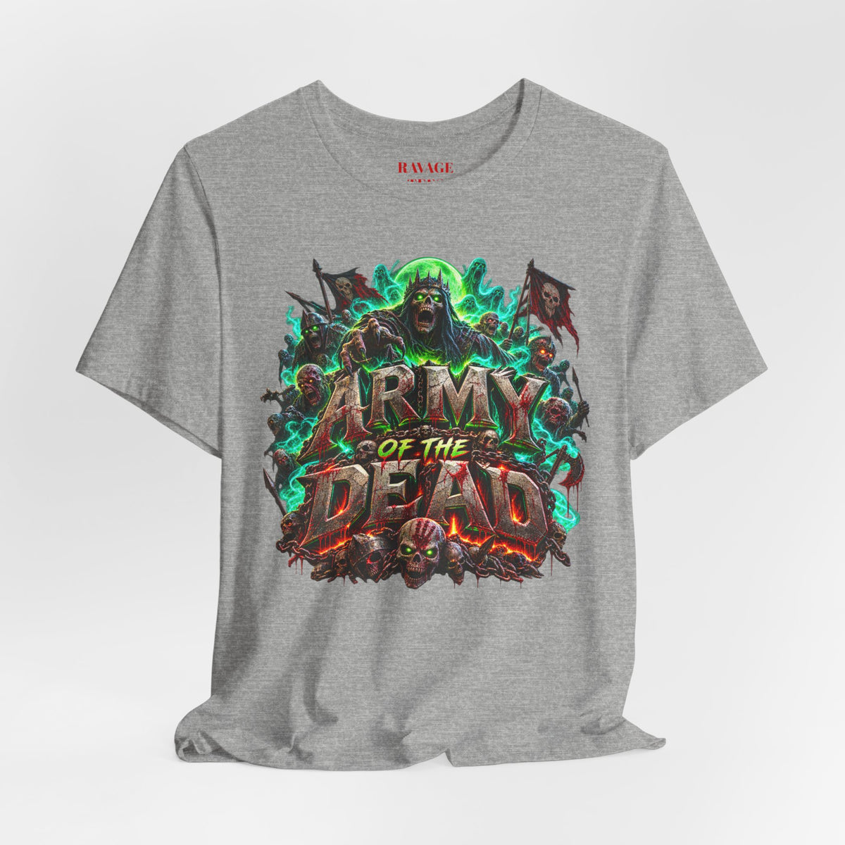 Army of the Dead Graphic T-Shirt – Neon Zombie Horror Tee