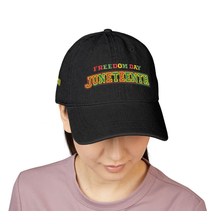 Juneteenth Freedom Day Embroidered Denim Hat