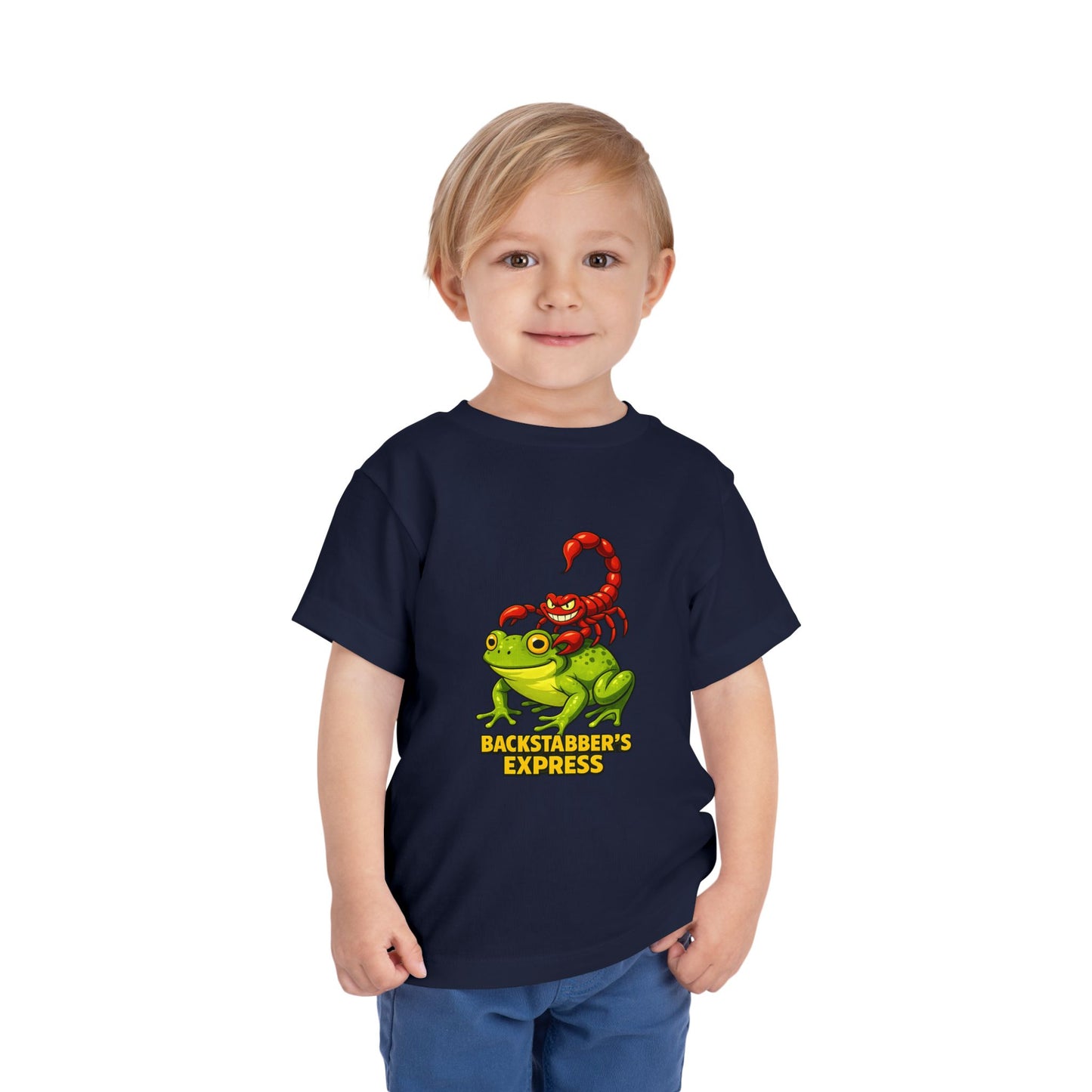 Toddler Tee — 'Backstabber's Express' Scorpion & Frog Funny Kids Shirt