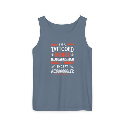 Tattooed Nurse Garment-Dyed Tank Top, Gift for Nurses, Casual Summer Wear