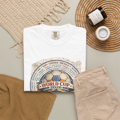 World Cup 2026 Vintage Soccer T-Shirt — USA Canada Mexico Tournament Tee