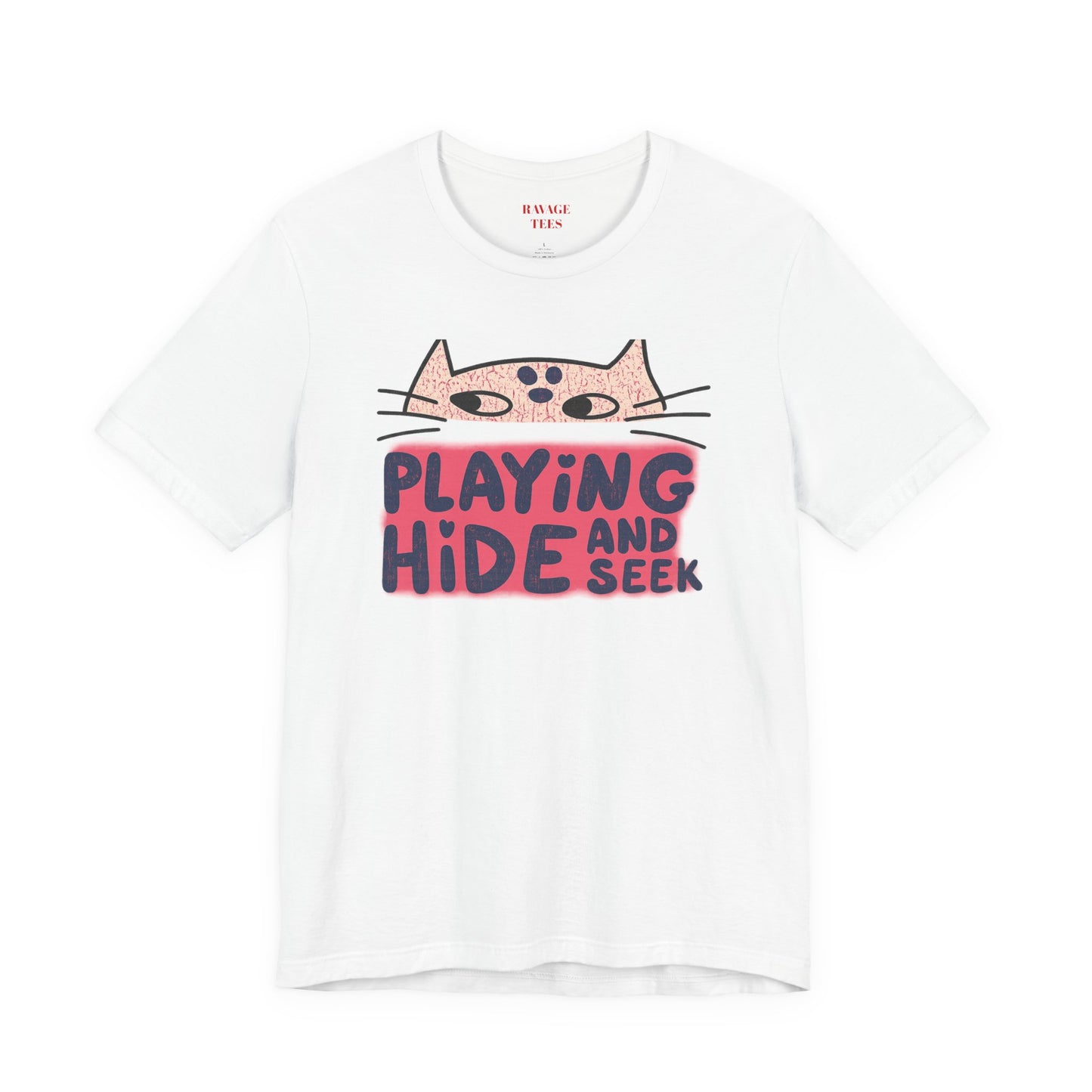 Playing Hide and Seek Cat T-Shirt — Cute Graphic Tee for Cat Lovers