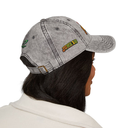 Vintage Embroidered Juneteenth — Freedom Day Cap