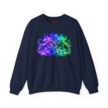 Neon Nebula Predator Clash Graphic Sweatshirt