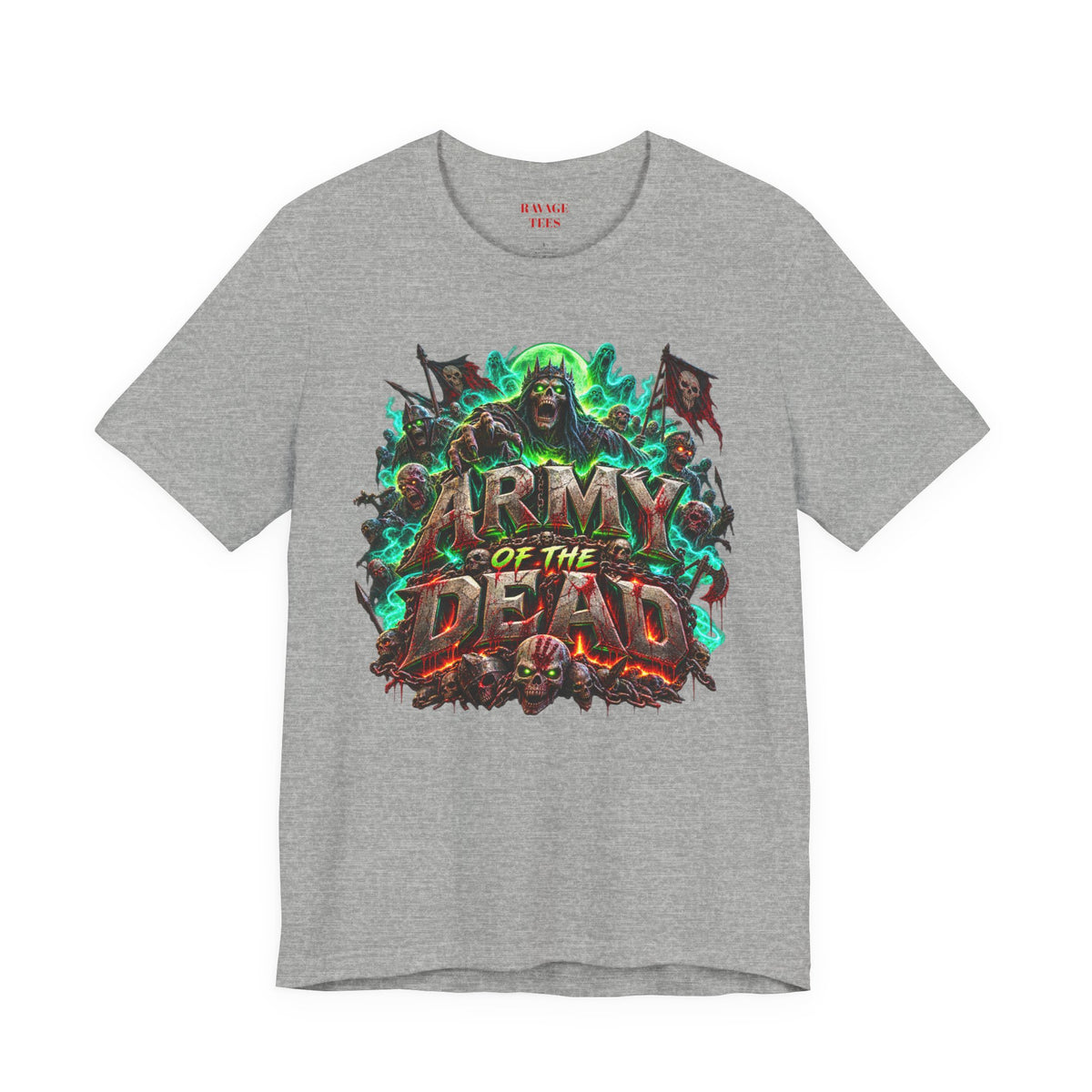 Army of the Dead Graphic T-Shirt – Neon Zombie Horror Tee