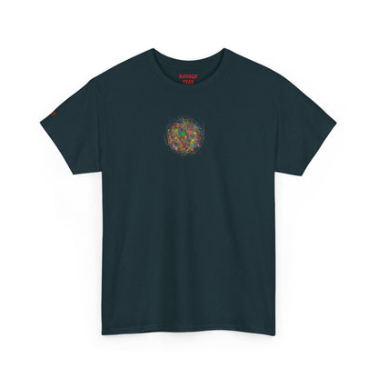 Dynamic Chaos Graphic Tee - Unisex Heavy Cotton T-Shirt, Casual Style