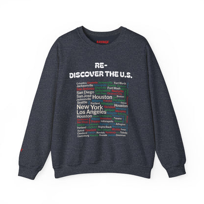 City Map Crewneck Sweatshirt, Cozy Urban Style for Travel Lovers or Travel Enthusiasts