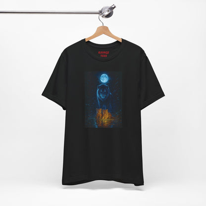 "Moonlight Path Guardian" Unisex Tee: Mystical Graphic Shirt