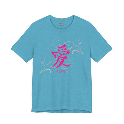 Love Kanji — Pink Asian Calligraphy Tee