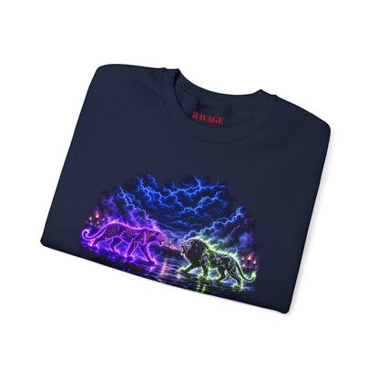 Neon Nebula Predator Clash Graphic Sweatshirt